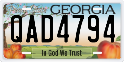 GA license plate QAD4794
