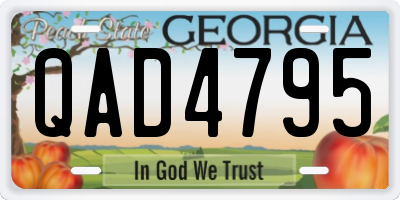 GA license plate QAD4795