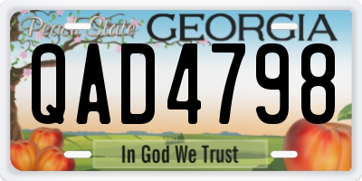GA license plate QAD4798