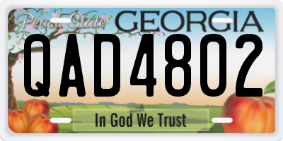 GA license plate QAD4802