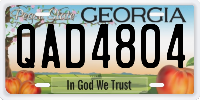 GA license plate QAD4804