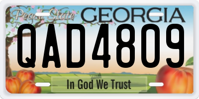 GA license plate QAD4809