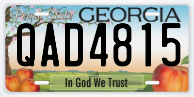 GA license plate QAD4815