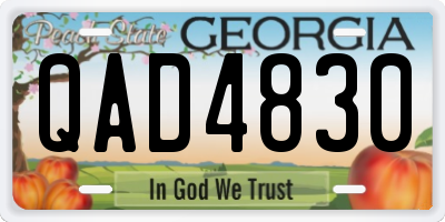 GA license plate QAD4830