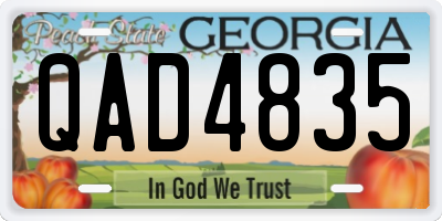 GA license plate QAD4835