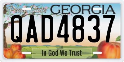 GA license plate QAD4837