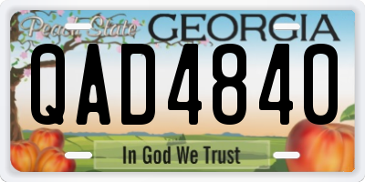 GA license plate QAD4840