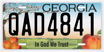 GA license plate QAD4841