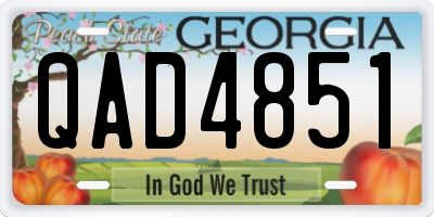 GA license plate QAD4851