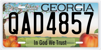 GA license plate QAD4857