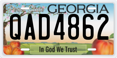 GA license plate QAD4862