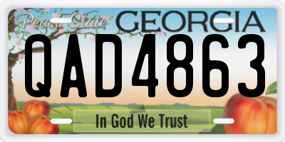 GA license plate QAD4863