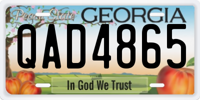 GA license plate QAD4865