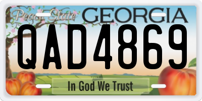 GA license plate QAD4869