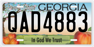 GA license plate QAD4883