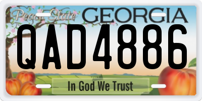 GA license plate QAD4886