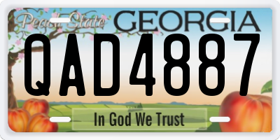 GA license plate QAD4887