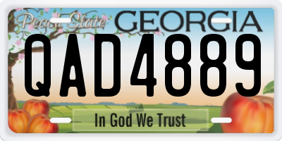 GA license plate QAD4889