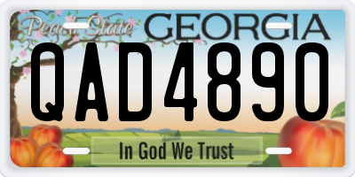 GA license plate QAD4890