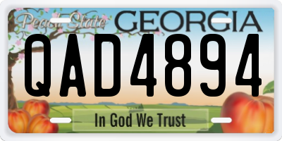 GA license plate QAD4894