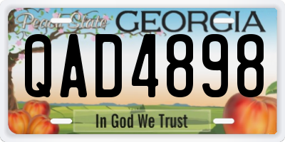 GA license plate QAD4898