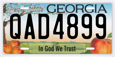 GA license plate QAD4899