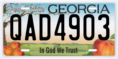 GA license plate QAD4903