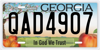 GA license plate QAD4907