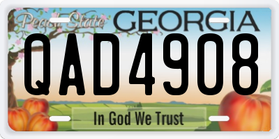 GA license plate QAD4908