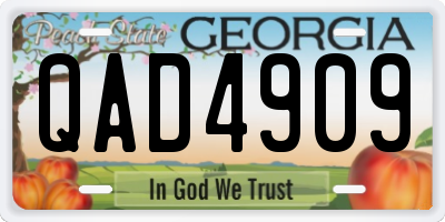 GA license plate QAD4909