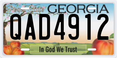 GA license plate QAD4912