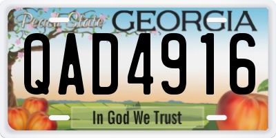 GA license plate QAD4916