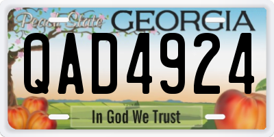 GA license plate QAD4924