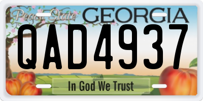 GA license plate QAD4937