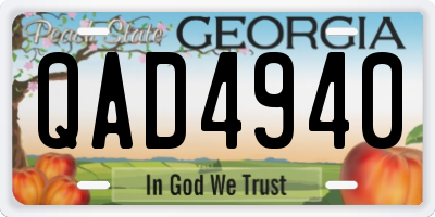 GA license plate QAD4940