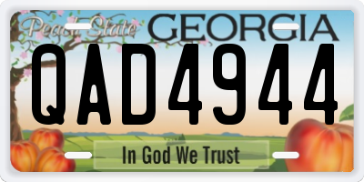 GA license plate QAD4944
