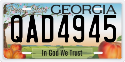 GA license plate QAD4945