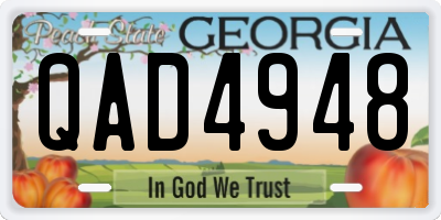 GA license plate QAD4948