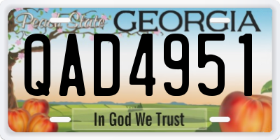 GA license plate QAD4951