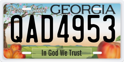 GA license plate QAD4953