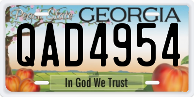 GA license plate QAD4954