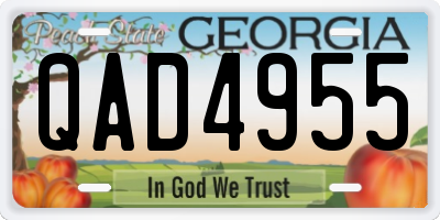 GA license plate QAD4955