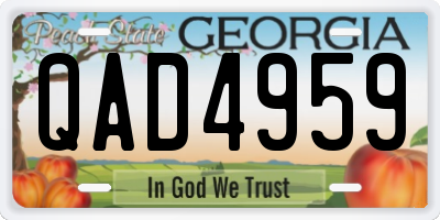 GA license plate QAD4959
