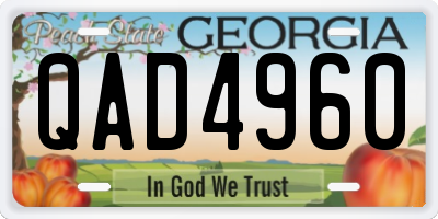 GA license plate QAD4960