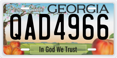 GA license plate QAD4966