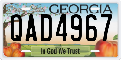 GA license plate QAD4967