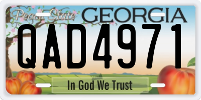 GA license plate QAD4971