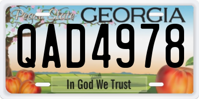 GA license plate QAD4978