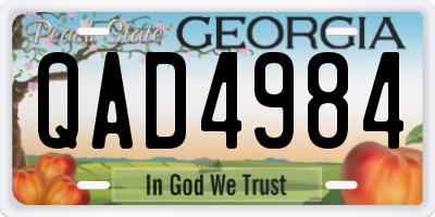 GA license plate QAD4984