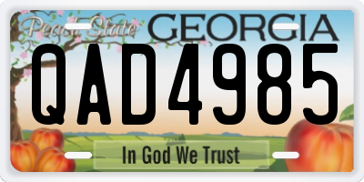 GA license plate QAD4985